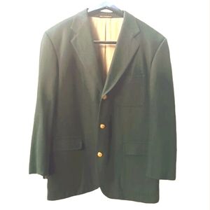 Falconnable Men's Forest Green 3 Button 3 Pocket Wool Blazer M